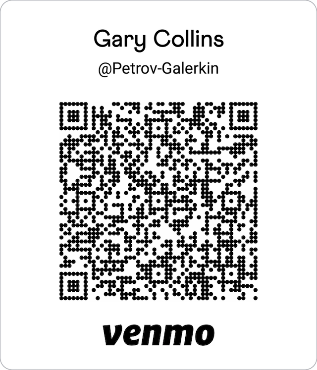 Send money to @Petrov-Galerkin on Venmo.